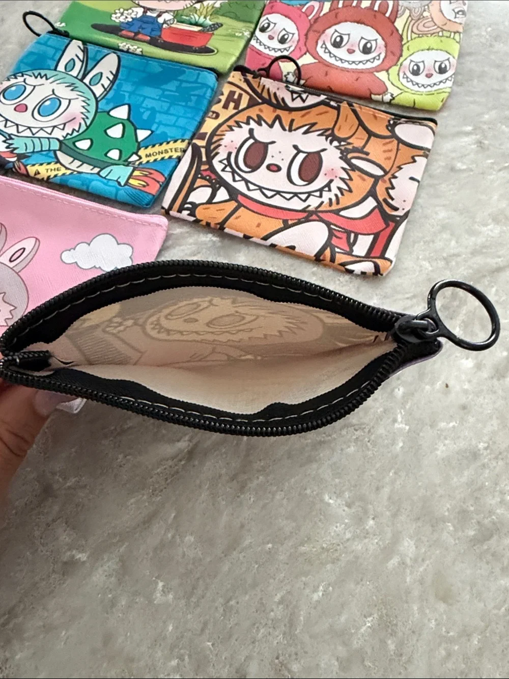6 Cute Monster Coin Zip Pouch